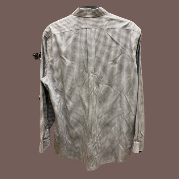 VTG Eddie Bauer Men’s Gray Plaid Wrinkle-Free Relaxed Fit Buttondown Shirt - Picture 4 of 4